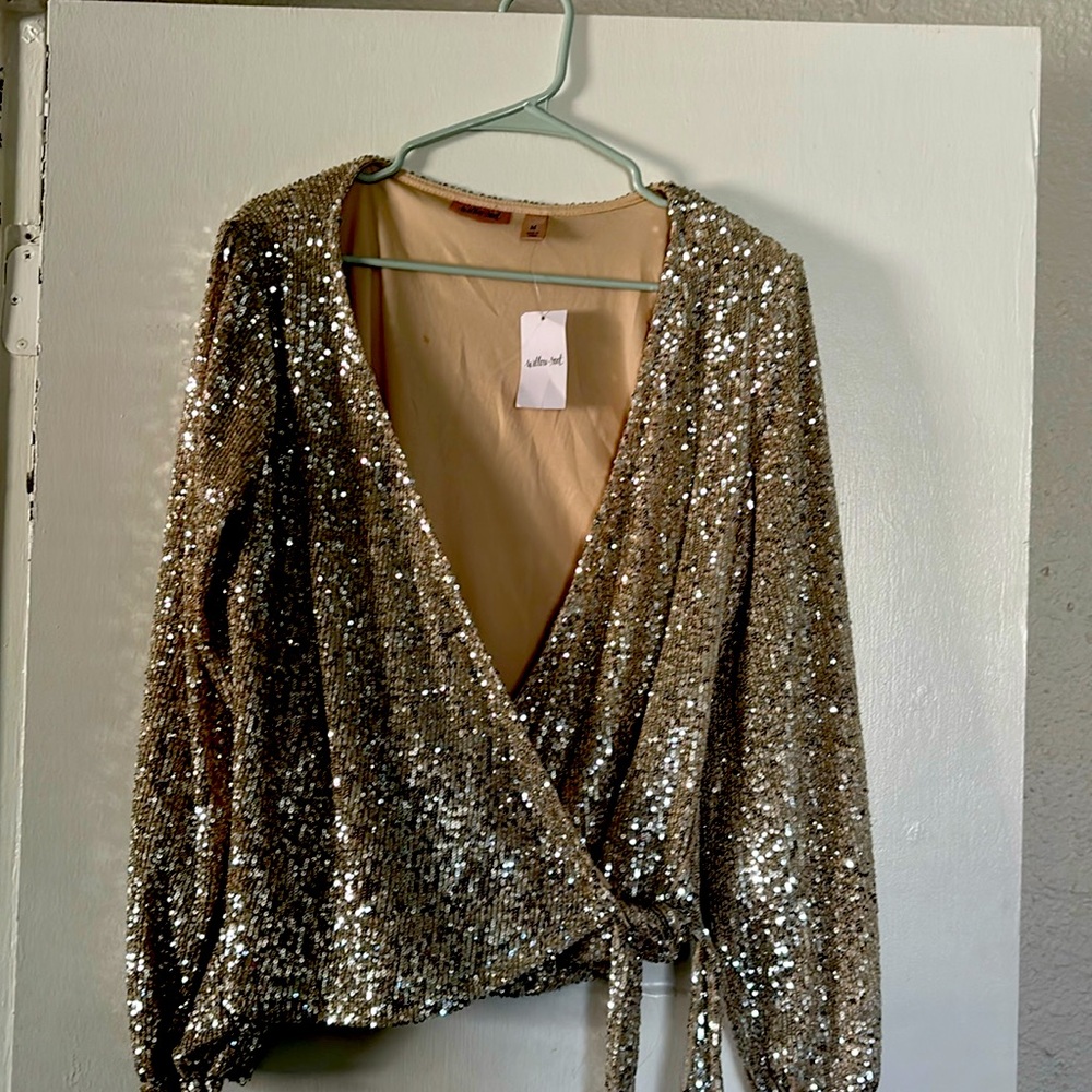 A beautiful sequence blouse made for occasional occasions or casual